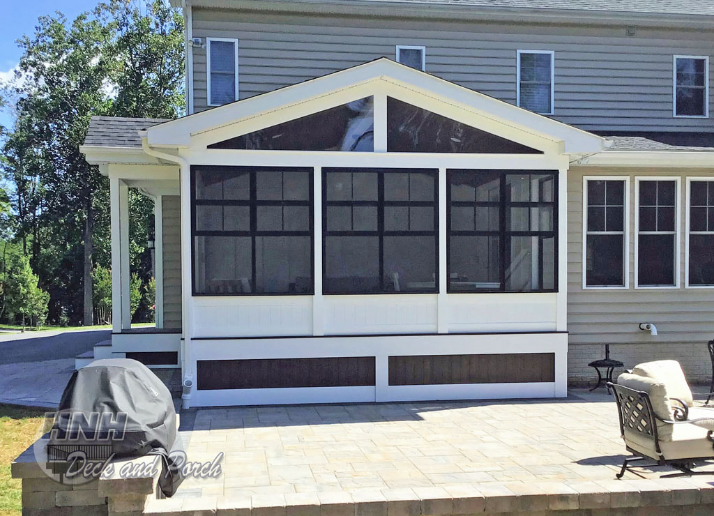 3 season room with Sunspace Weather Master sliding windows and vinyl knee wall