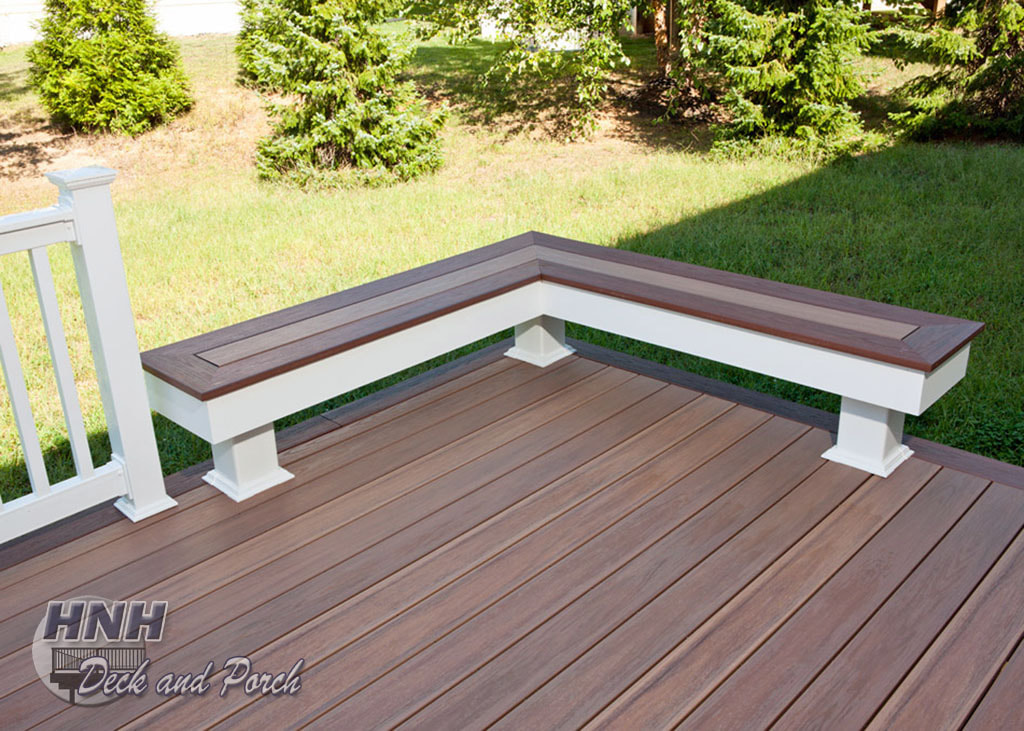 Bench using Wolf Decking Amberwood with Rosewood border