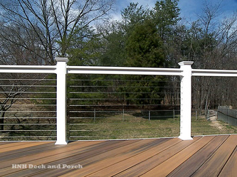 Composite deck with Atlantic Rail Systems stainless steel cable.